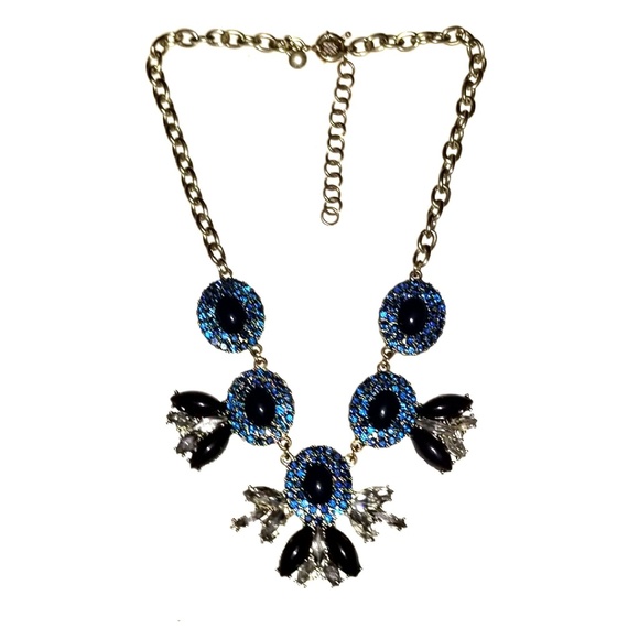 Deep Blue Statement Necklace/Dressy Beautiful - Picture 1 of 2